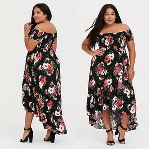 Torrid Floral Challis Hi-Lo Dress